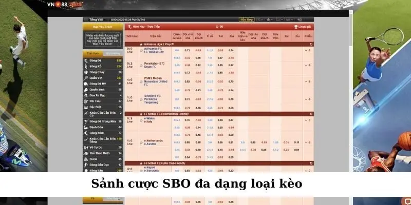 SBO Đối tác thể thao Vn88